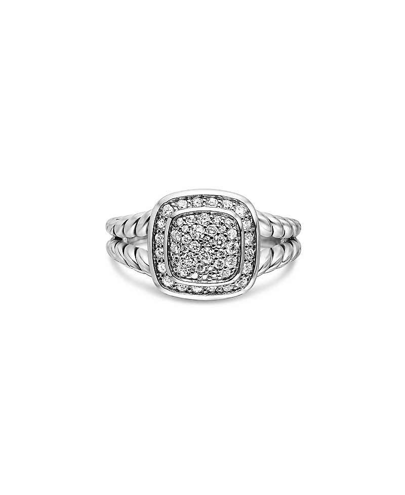David Yurman Sterling Silver Petite Albion Diamond Pave Ring