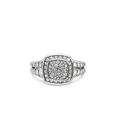 David Yurman Sterling Silver Petite Albion Diamond Pave Ring