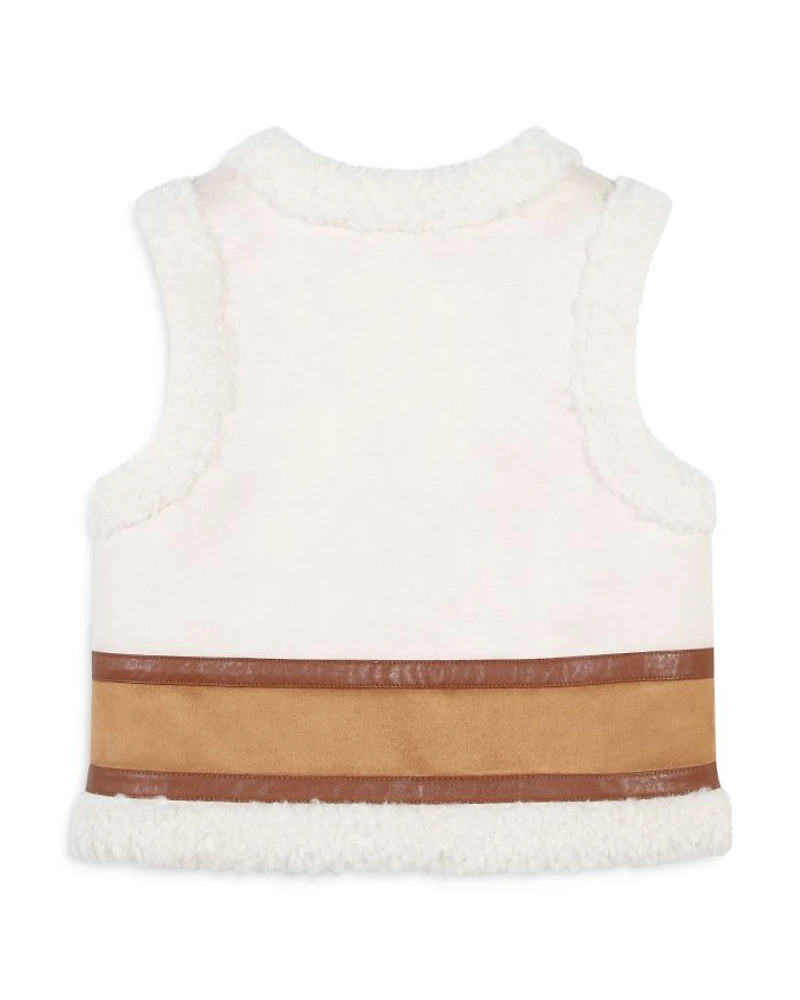 Girls' Faux Fur and Fleece Vest - Little Kid