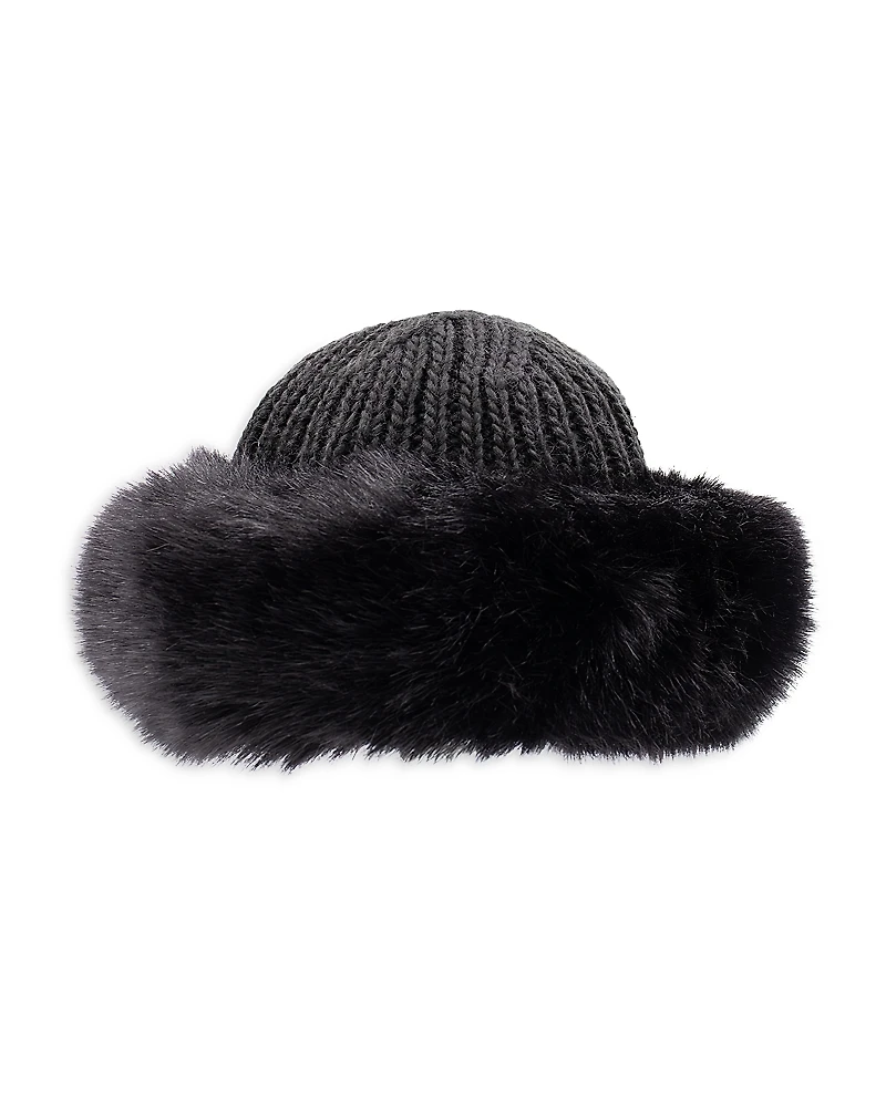 Surell Faux Fur Cuffed Knit Hat