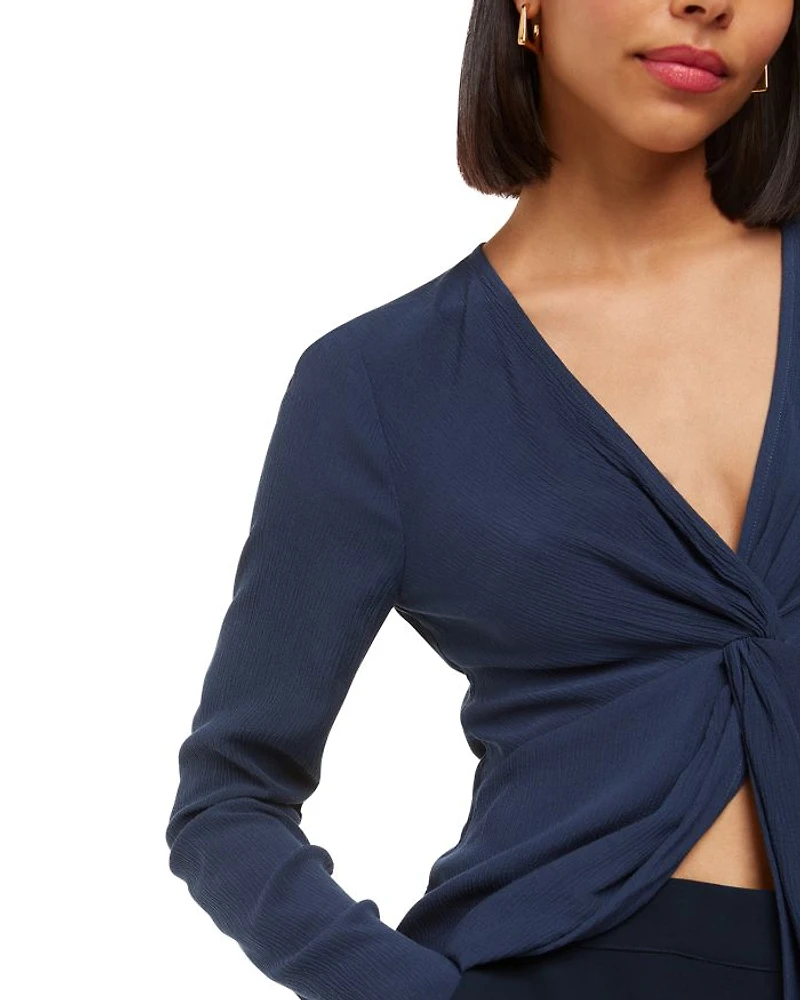 Twist Front Crinkle Top
