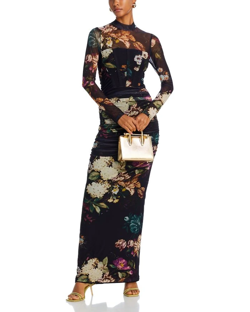 Lexington Floral High Neck Gown