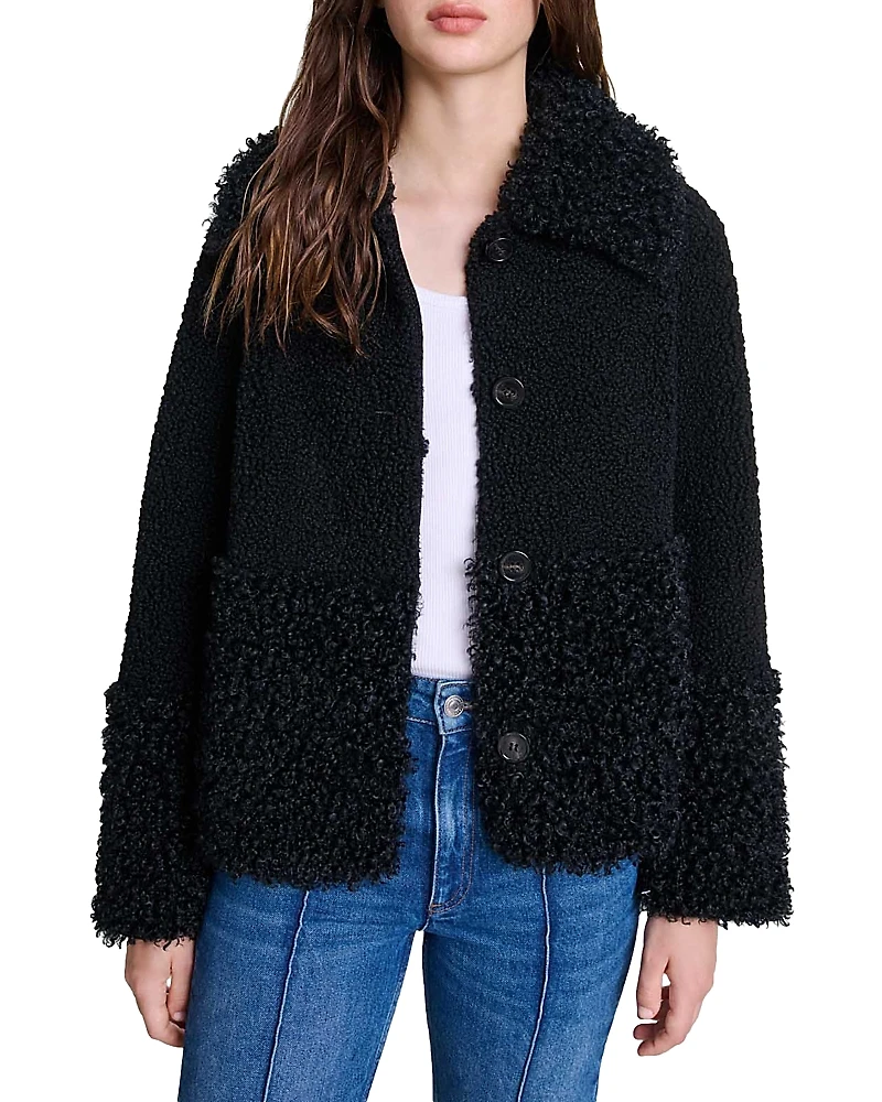 Maje Gipette Faux Fur Jacket