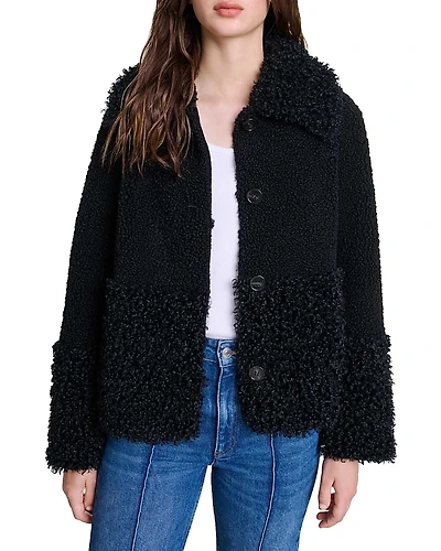 Maje Gipette Faux Fur Jacket
