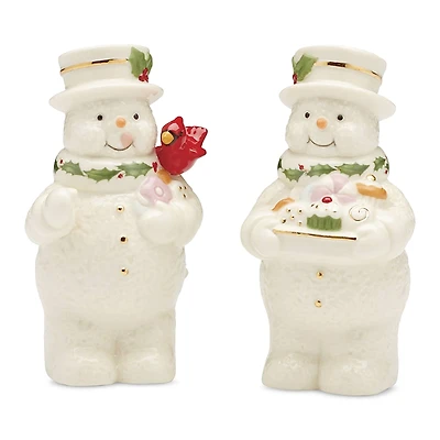 Lenox Happy Holly Days Snowmen Salt & Pepper Set