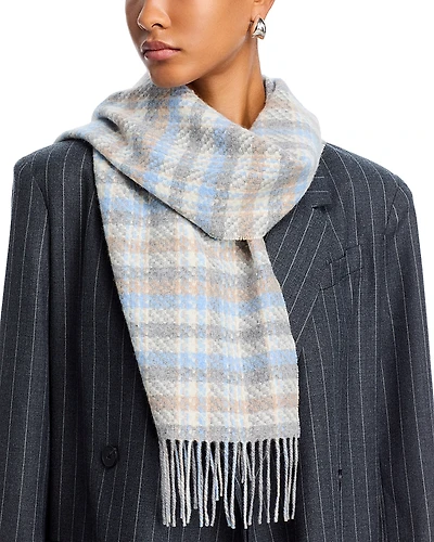 C by Bloomingdale's Cashmere Tweed Plaid Scarf - Exclusive