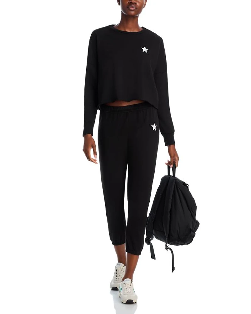 Tessa Cropped Raw Hem Pullover Sweatshirt - Exclusive