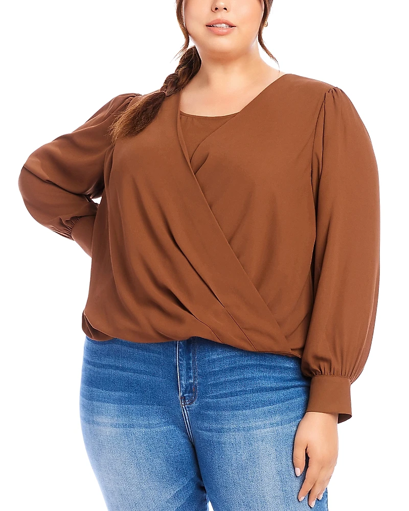 Karen Kane Plus Draped Top