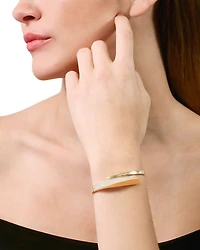 18K Yellow Gold Like Diamond Pavé Bypass Bangle Bracelet - Exclusive, Italy Campaign