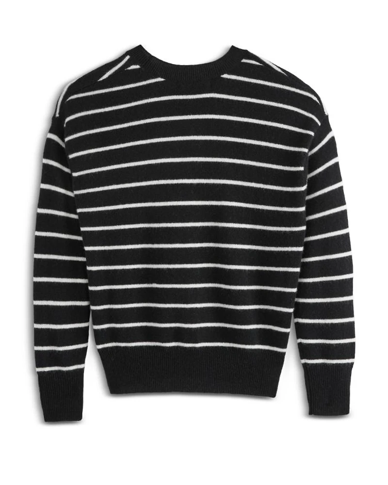 Girls' Amore Striped Cashmere Pullover Crewneck Sweater, Big Kid - Exclusive