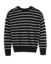 Girls' Amore Striped Cashmere Pullover Crewneck Sweater, Big Kid - Exclusive