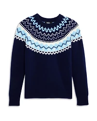 Girls' Fair Isle Cashmere Crewneck Sweater, Big Kid - Exclusive