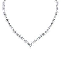 Kenneth Jay Lane Cubic Zirconia V Tennis Statement Necklace