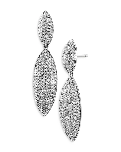 Kenneth Jay Lane Pave Cubic Zirconia Double Marquise Drop Earrings