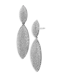 Kenneth Jay Lane Pave Cubic Zirconia Double Marquise Drop Earrings
