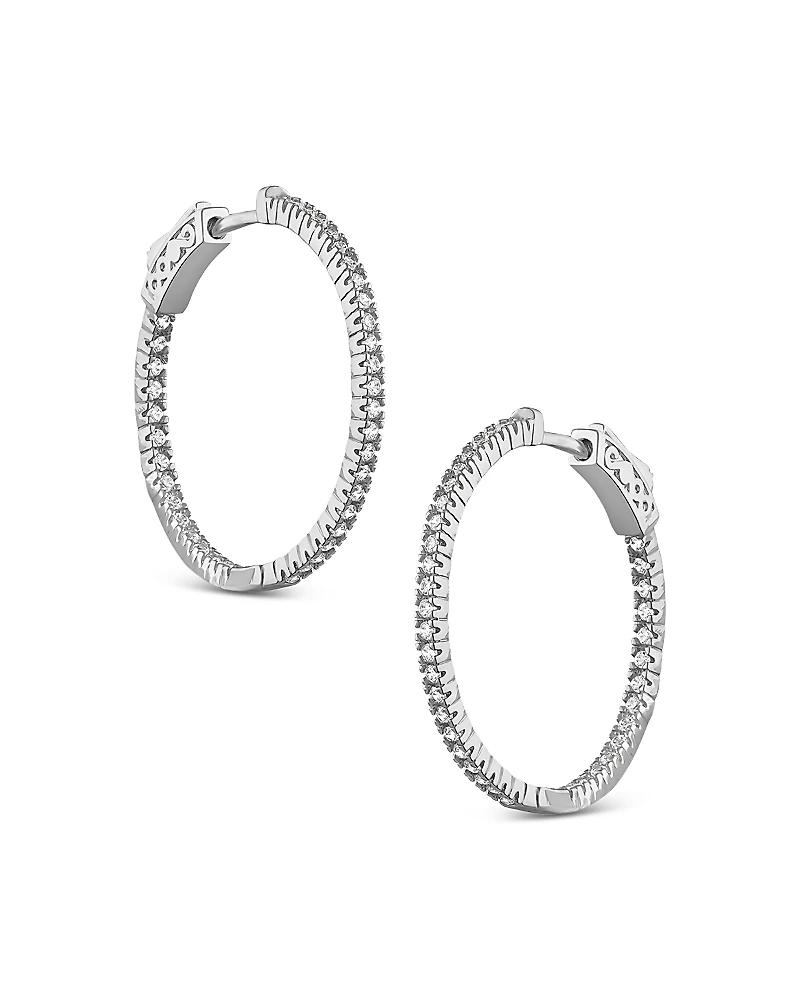 Kenneth Jay Lane Pave Hoop Earrings