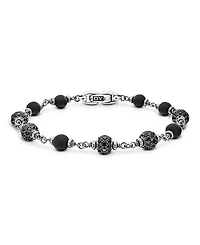 David Yurman Men's Spiritual Beads Onyx & Black Diamond Pave Rosary Style Bracelet