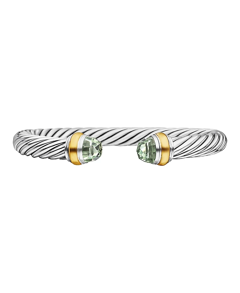 David Yurman Cable Classics Bracelet with Prasiolite and 14K Yellow Gold