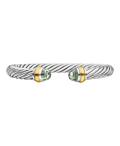 David Yurman Cable Classics Bracelet with Prasiolite and 14K Yellow Gold