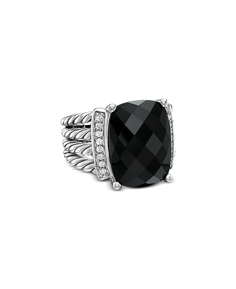 David Yurman Wheaton Ring with Black Onyx and Diamonds