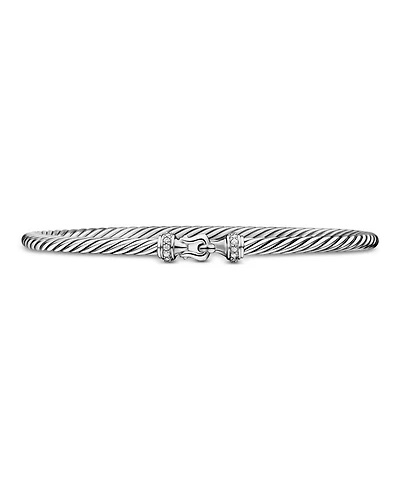 Cable Buckle Bracelet with Diamonds, 3mm