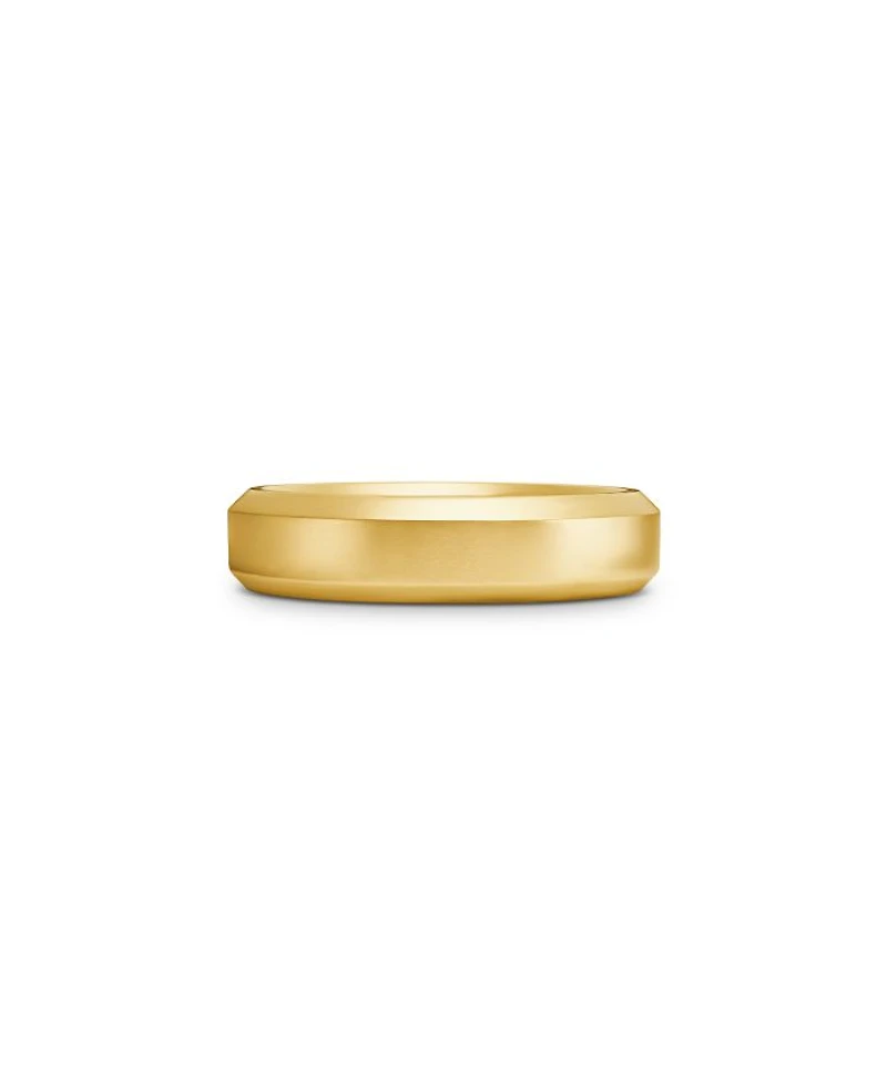 Men's 18K Yellow Gold Wedding Beveled Bands