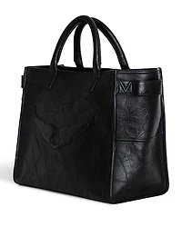 Angel Wings Crinkle Leather Tote Bag