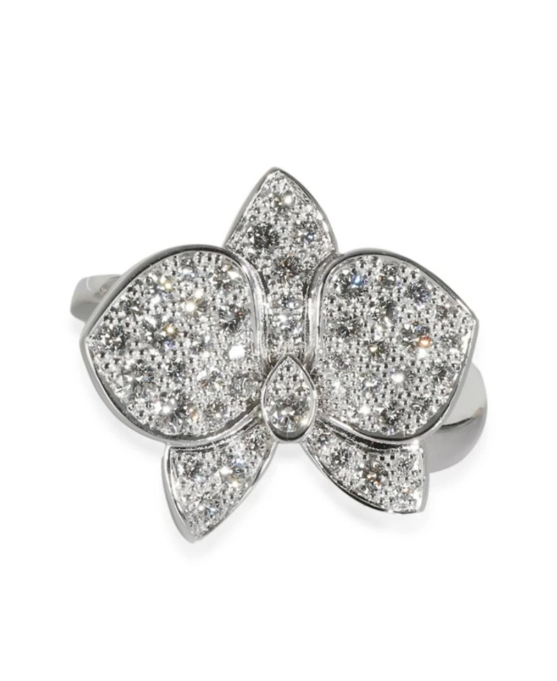 Caresse d'Orchidees 18K White Gold Fashion Ring