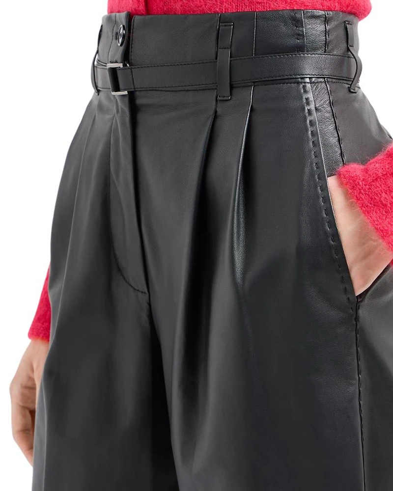 Belted Leather Pants