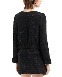 Metallic Tweed Zip Jacket