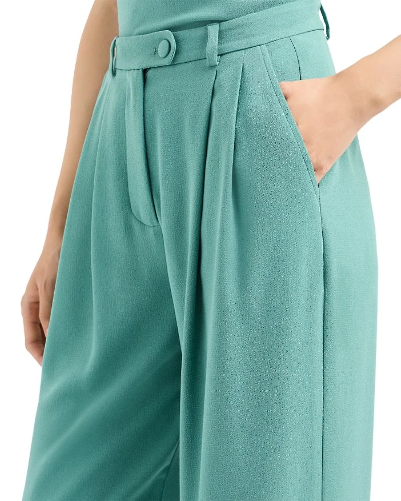 Stretch Polyester Trousers with Rolled Cuffs