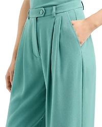 Stretch Polyester Trousers with Rolled Cuffs