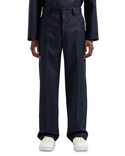 Compact Heavy Gabardine Regular Fit Wide Leg Pants