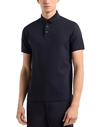 Cotton Jersey Diamond Jacquard Regular Fit Polo Shirt