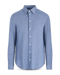 Houndstooth Jersey Button Down Shirt