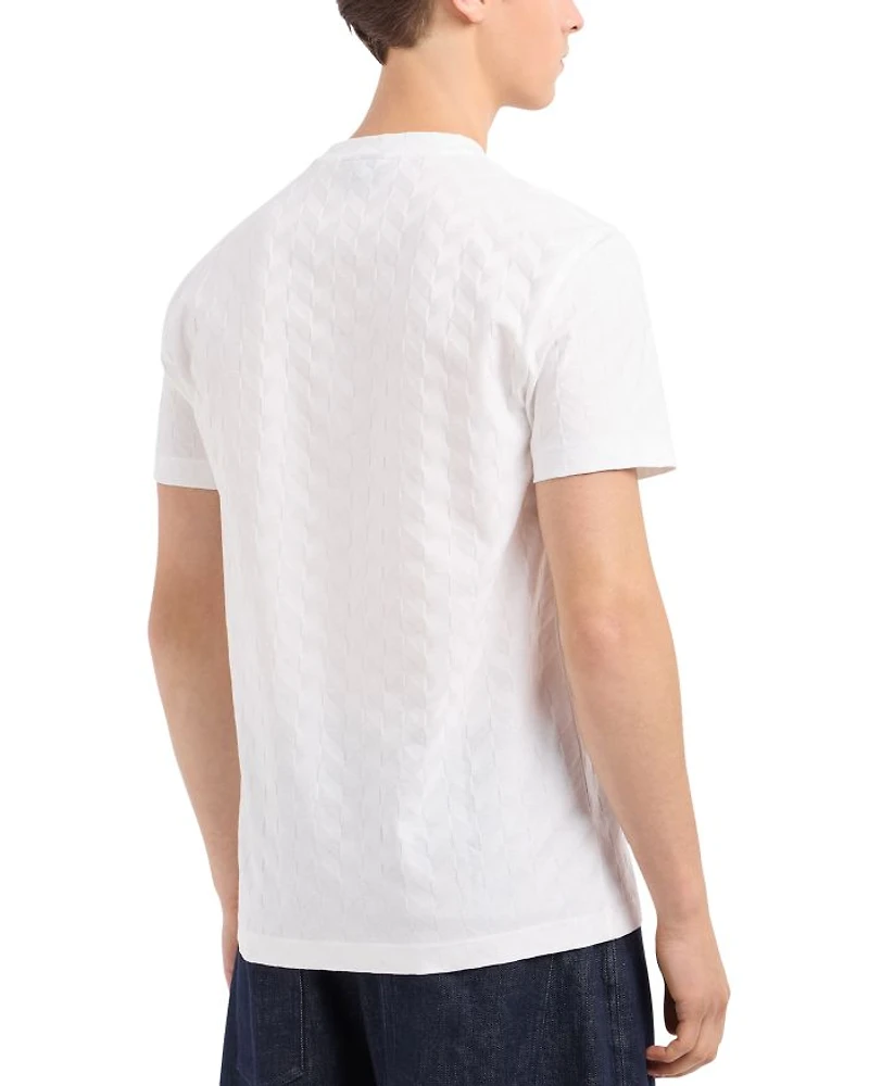 Cotton Jersey Chevron Jacquard Tee