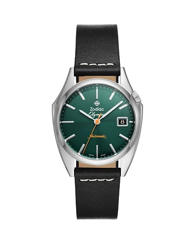 Dress Olympos Automatic Leather Watch, 37mm
