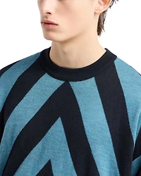 Diagonal Pattern Crewneck Sweater