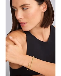 18K Yellow Gold Caviar Endcap Double Wrap Bracelet