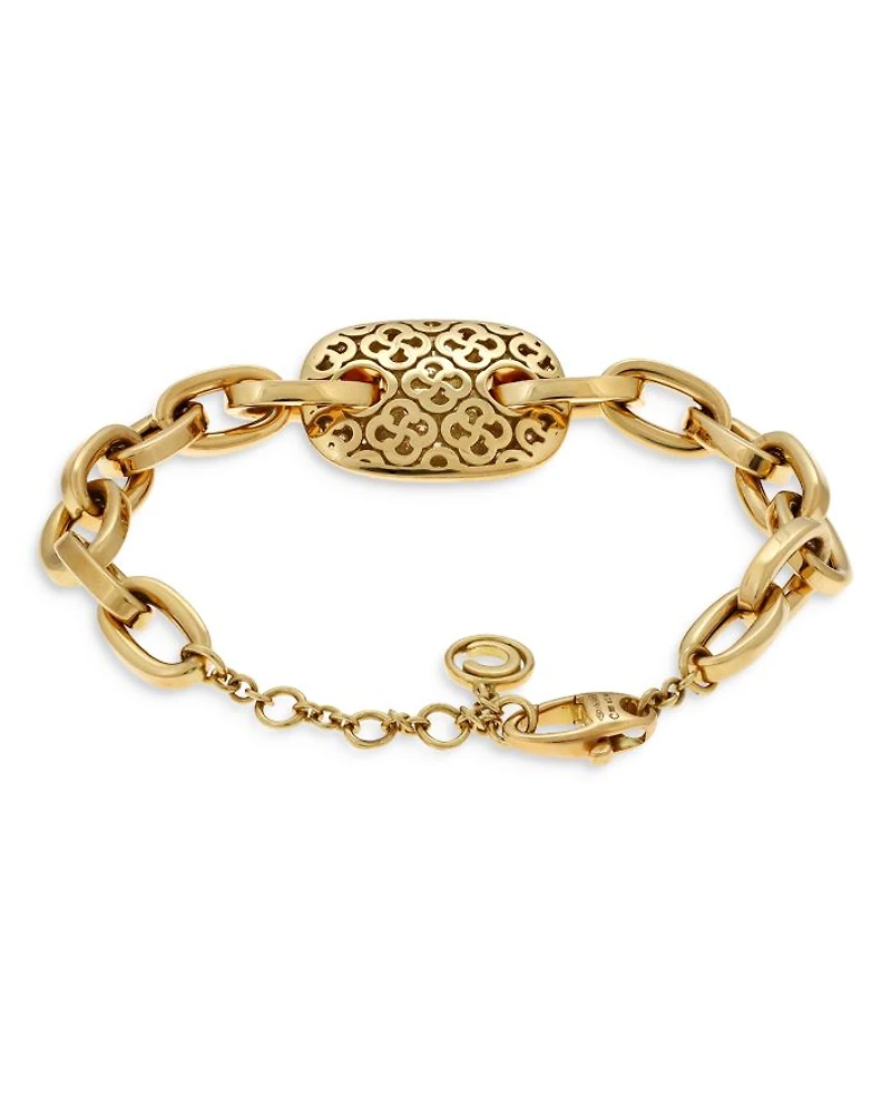 18K Yellow Gold Pavé Diamond Station Link Bracelet - Exclusive
