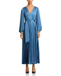Nadie Solid Pleated Maxi Dress
