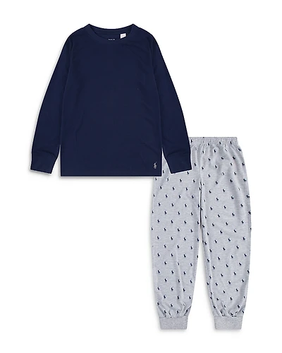 Polo Ralph Lauren Boys' Long Sleeve Tee & Printed Joggers Set - Big Kid