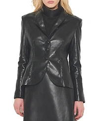 As by Df Denise Upcycled Tailord Leather Blazer