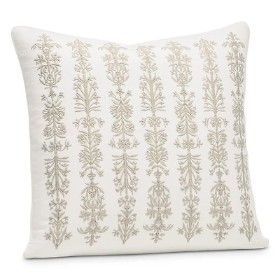Boll & Branch Linen Floral Reed Decorative Pillow with Insert, 20 x 20