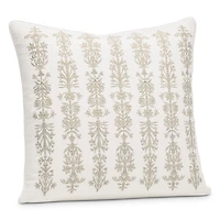 Boll & Branch Linen Floral Reed Decorative Pillow with Insert, 20 x 20