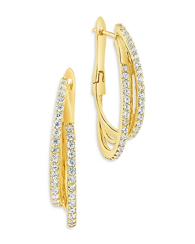 Sterling Forever Kyle Two Row Hoop Earrings