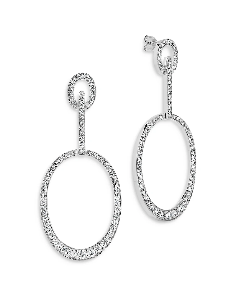Sterling Forever Tory Oval Drop Earrings