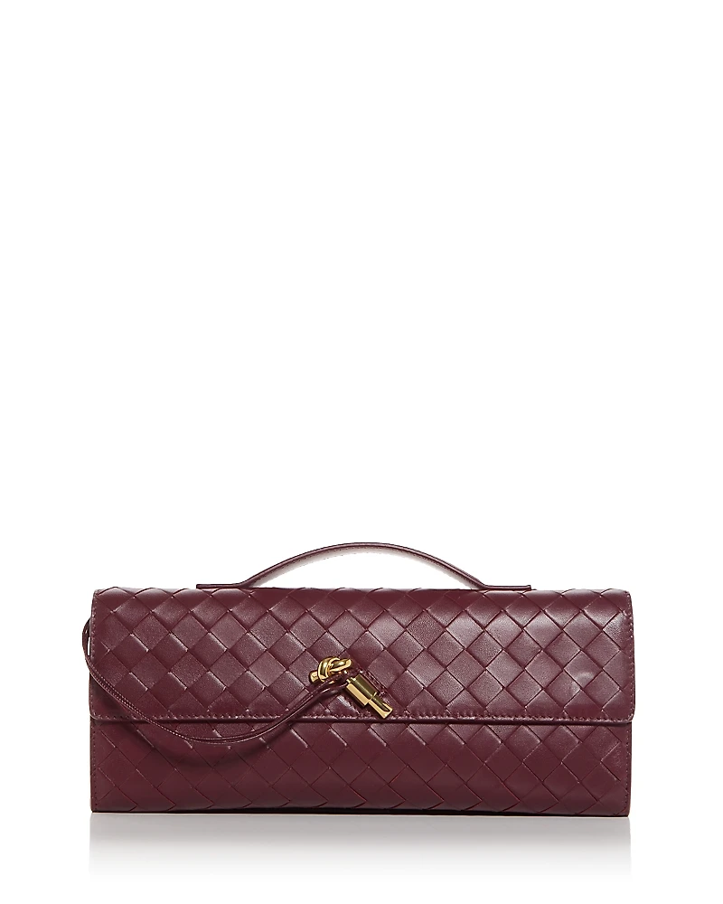 Bottega Veneta Andiamo Intrecciato Leather Clutch