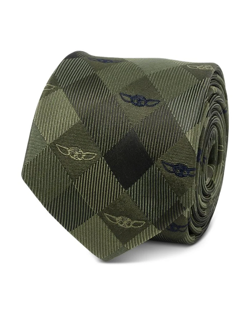Grogu Plaid Silk Tie