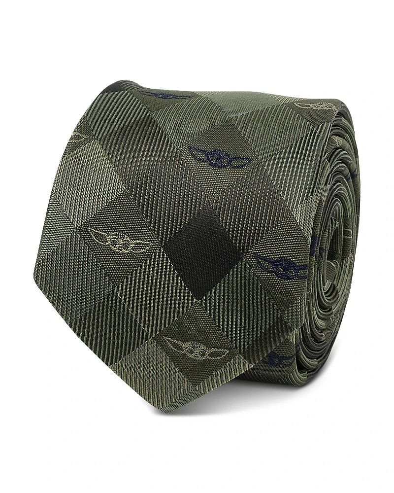 Cufflinks Inc Grogu Plaid Silk Tie